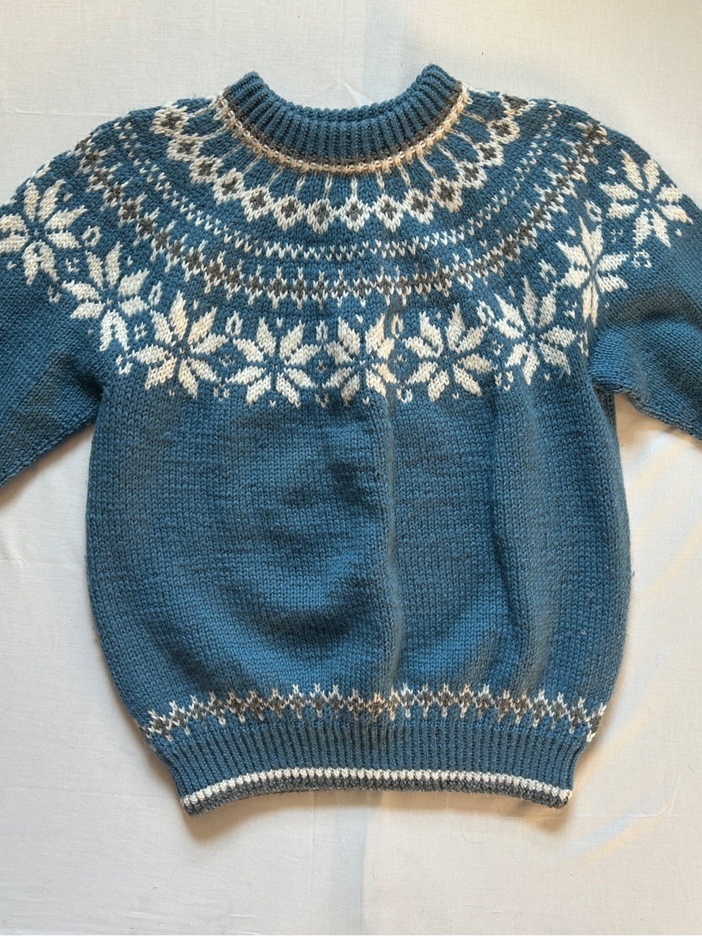 Dale of Norway Teal Blue Fair Isle Crewneck Sweater